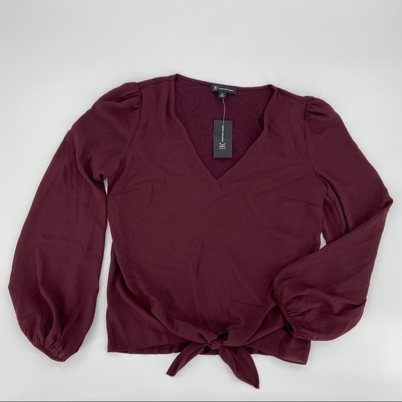 INC International Concepts Tie Front V-Neck Blouse NWT - Picture 1 of 10